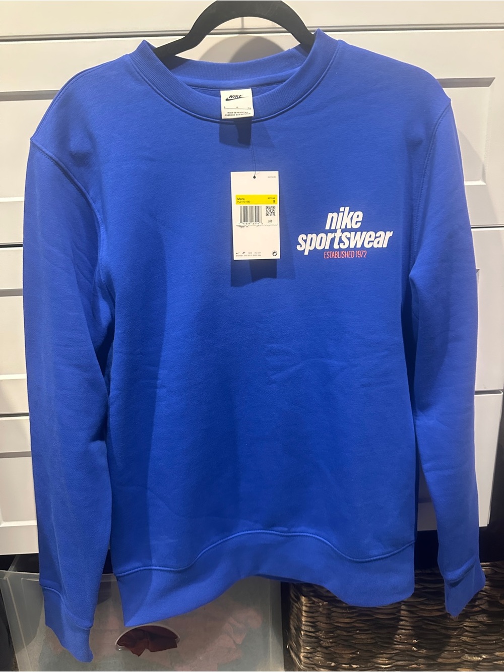 Nike Sportswear Crewneck Sweatshirt Men’s Small NWT Blue Fleece